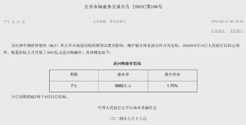 央行开展100亿元逆回购操作